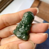 A-Grade Natural Jadeite Baby Buddha Pendant No.600182