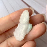 A-Grade Natural Moss on Snow Jadeite Goddess of Mercy Pendant No.600184