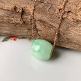 A-Grade Natural Moss On Snow Jadeite Barrel Pendant No.171773