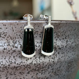 Icy A-Grade Type A Natural Omphacite Jadeite Stud Earring No.180108