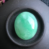 SOLD OUT: 17.35ct A-Grade Natural Green Jadeite Oval Cabochon No.130011