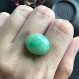 SOLD OUT: 17.35ct A-Grade Natural Green Jadeite Oval Cabochon No.130011