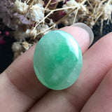 SOLD OUT: 17.35ct A-Grade Natural Green Jadeite Oval Cabochon No.130011