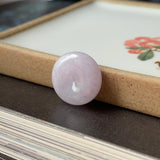 A-Grade Natural Light Lavender Jadeite Donut Pendant No.171797