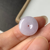 A-Grade Natural Light Lavender Jadeite Donut Pendant No.171797