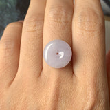 A-Grade Natural Light Lavender Jadeite Donut Pendant No.171797