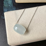 Icy A-Grade Natural Jadeite Barrel Pendant No.171787