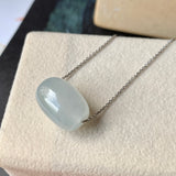 Icy A-Grade Natural Jadeite Barrel Pendant No.171787