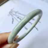 52.6mm A-Grade Natural Light Green Jadeite Traditional Round Bangle No.151955