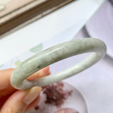 SOLD OUT: 52.6mm A-Grade Natural Jadeite Traditional Round Bangle No.151956