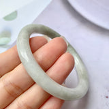 SOLD OUT: 52.6mm A-Grade Natural Jadeite Traditional Round Bangle No.151956