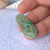 SOLD OUT: A-Grade Natural Jadeite Pendant with Carvings No.170749