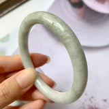 SOLD OUT: 52.6mm A-Grade Natural Jadeite Traditional Round Bangle No.151956