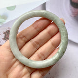 SOLD OUT: 52.6mm A-Grade Natural Jadeite Traditional Round Bangle No.151956