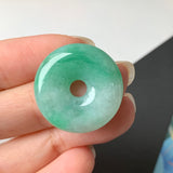 SOLD OUT: A-Grade Natural Floral Jadeite Donut Pendant No.171803