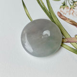 A-Grade Natural Light Lavender Green Jadeite Donut Pendant No.171316