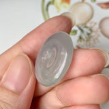 A-Grade Natural Light Lavender Green Jadeite Donut Pendant No.171316