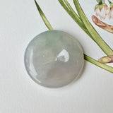 A-Grade Natural Light Lavender Green Jadeite Donut Pendant No.171316