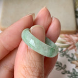 18.9mm A-Grade Natural Floral Imperial Green Jadeite Ring Band No.162144