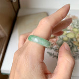 18.9mm A-Grade Natural Floral Imperial Green Jadeite Ring Band No.162144