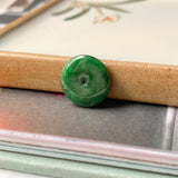 A-Grade Natural Imperial Green Jadeite Donut Pendant No.171950