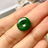 A-Grade Natural Imperial Green Jadeite Donut Pendant No.171950