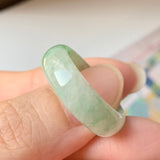 SOLD OUT: 19.1mm A-Grade Natural Floral Imperial Green Jadeite Ring Band No.162145