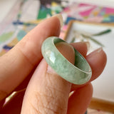 18.9mm A-Grade Natural Floral Imperial Green Jadeite Ring Band No.162146