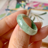 18.9mm A-Grade Natural Floral Imperial Green Jadeite Ring Band No.162146