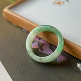 18.8mm A-Grade Natural Floral Imperial Green Jadeite Ring Band No.162148