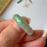 18.8mm A-Grade Natural Floral Imperial Green Jadeite Ring Band No.162148