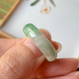 18.8mm A-Grade Natural Floral Imperial Green Jadeite Ring Band No.162148