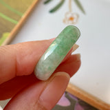 18.8mm A-Grade Natural Floral Imperial Green Jadeite Ring Band No.162148
