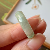 18.8mm A-Grade Natural Floral Imperial Green Jadeite Ring Band No.162148