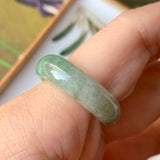 18.8mm A-Grade Natural Floral Imperial Green Jadeite Ring Band No.162148