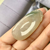 A-Grade Natural Floral Jadeite Pendant with Carvings (Rabbit and Ruyi) No.170807