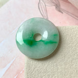 SOLD OUT : A-Grade Natural Moss on Snow Jadeite Donut Pendant No.171944