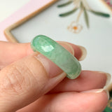 18.8mm A-Grade Natural Floral Imperial Green Jadeite Ring Band No.162149