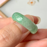 18.8mm A-Grade Natural Floral Imperial Green Jadeite Ring Band No.162149