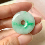SOLD OUT : A-Grade Natural Moss on Snow Jadeite Donut Pendant No.171944