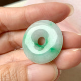 SOLD OUT : A-Grade Natural Moss on Snow Jadeite Donut Pendant No.171944