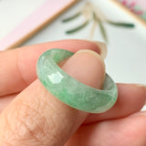 18.8mm A-Grade Natural Floral Imperial Green Jadeite Ring Band No.162149