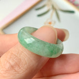 18.8mm A-Grade Natural Floral Imperial Green Jadeite Ring Band No.162149