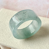 SOLD OUT: 20.4mm Icy A-Grade Natural Greyish Blue Jadeite Ring Band No.162286