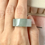 SOLD OUT: 20.4mm Icy A-Grade Natural Greyish Blue Jadeite Ring Band No.162286