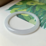 51.8mm A-Grade Natural Faint Lavender Jadeite Modern Oval Bangle No.151897