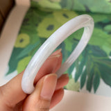 51.8mm A-Grade Natural Faint Lavender Jadeite Modern Oval Bangle No.151897