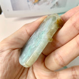 A-Grade Natural Tri-Colour Jadeite Pendant with Carvings (Carp and Lotus Leaf) No.220186