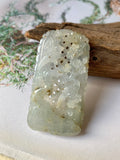 Icy A-Grade Grey Jadeite Pendant with Carvings (Cherry Blossom and Sparrows) No.170853