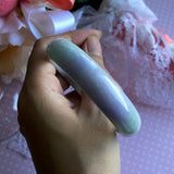 56.8mm A-Grade Type A Natural Jadeite Jade Pastel Shades Modern Round Bangle No.151462